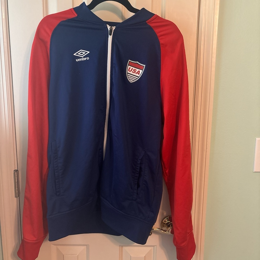 Umbro Navy and Scarlet USA Track Jacket